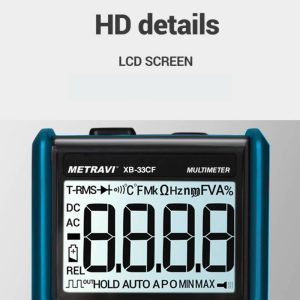 Metravi XB-33CF Digital TRMS Multimeter with big HD backlit screen
